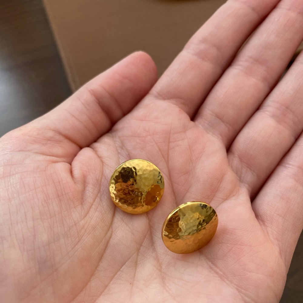 Vintage 1970’s Earrings Gold Discs